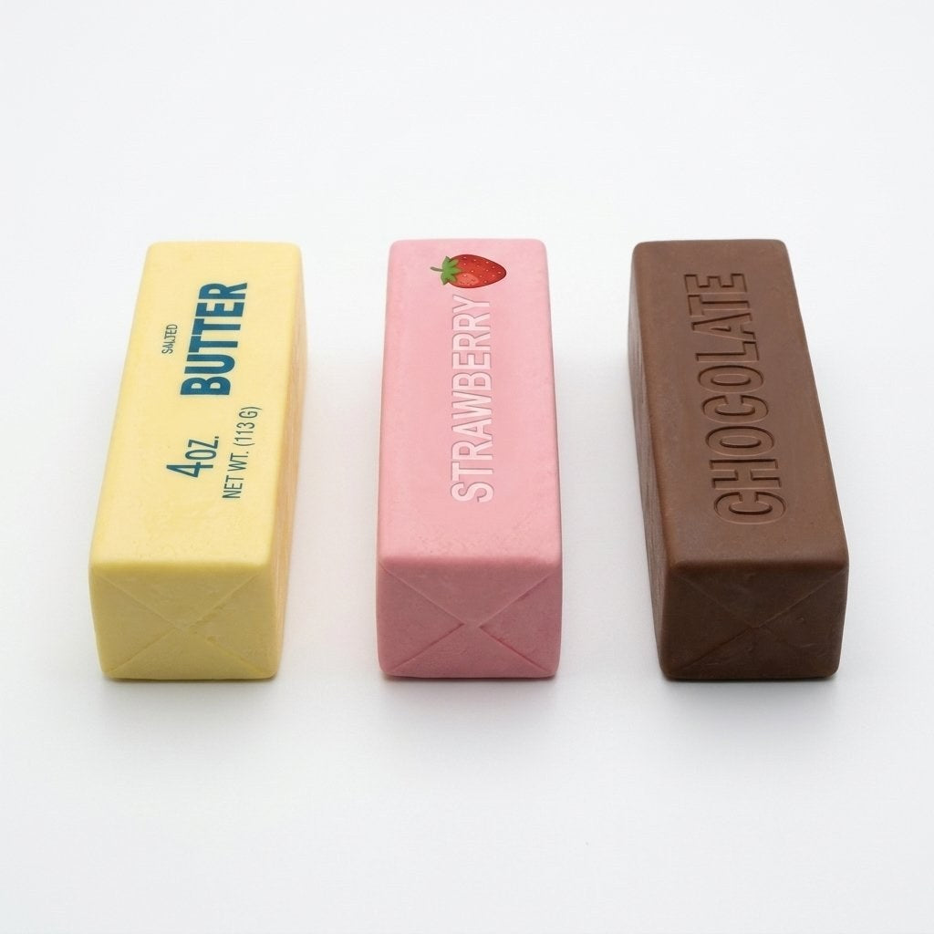 Butter, Strawberry and Chocolate Squishy variants
