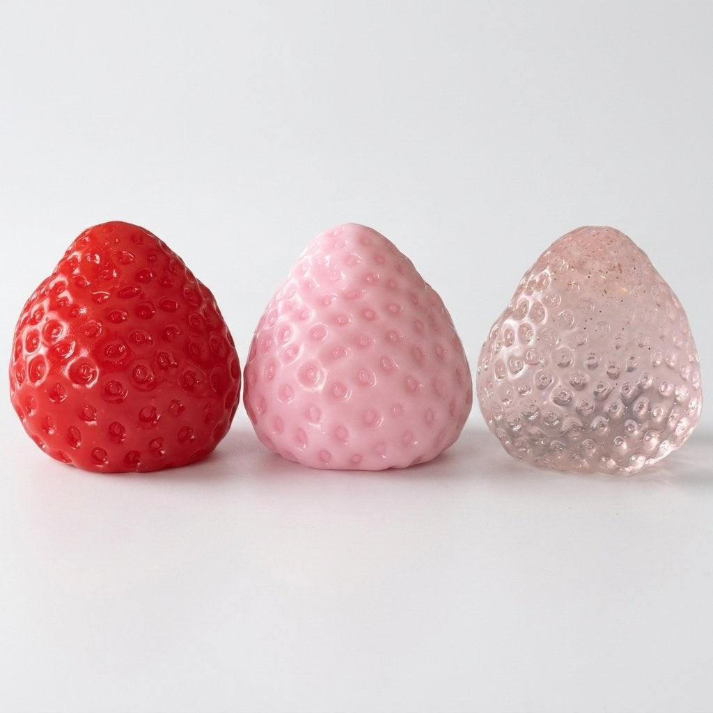 Red, Pink and Crystal Strawberry Squishy variants