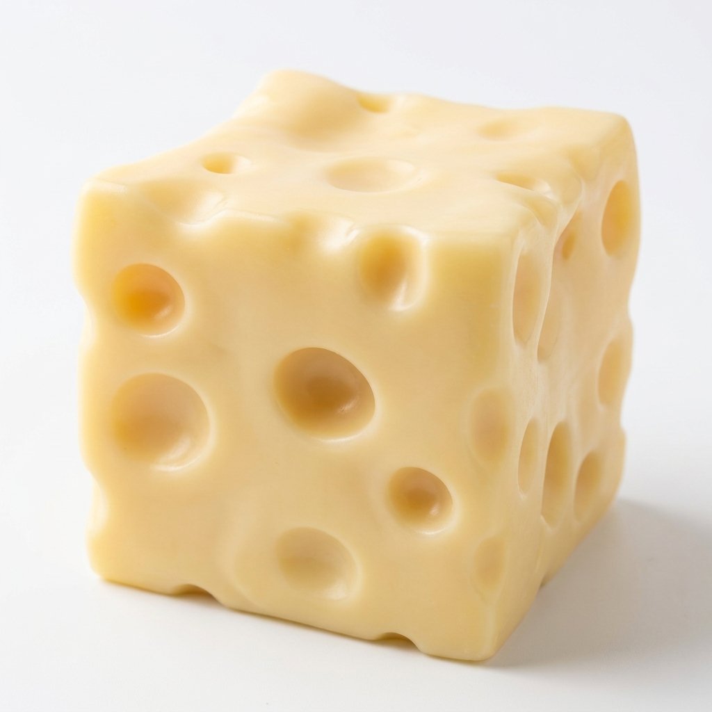 Swiss Cheese Cube Squishy close-up